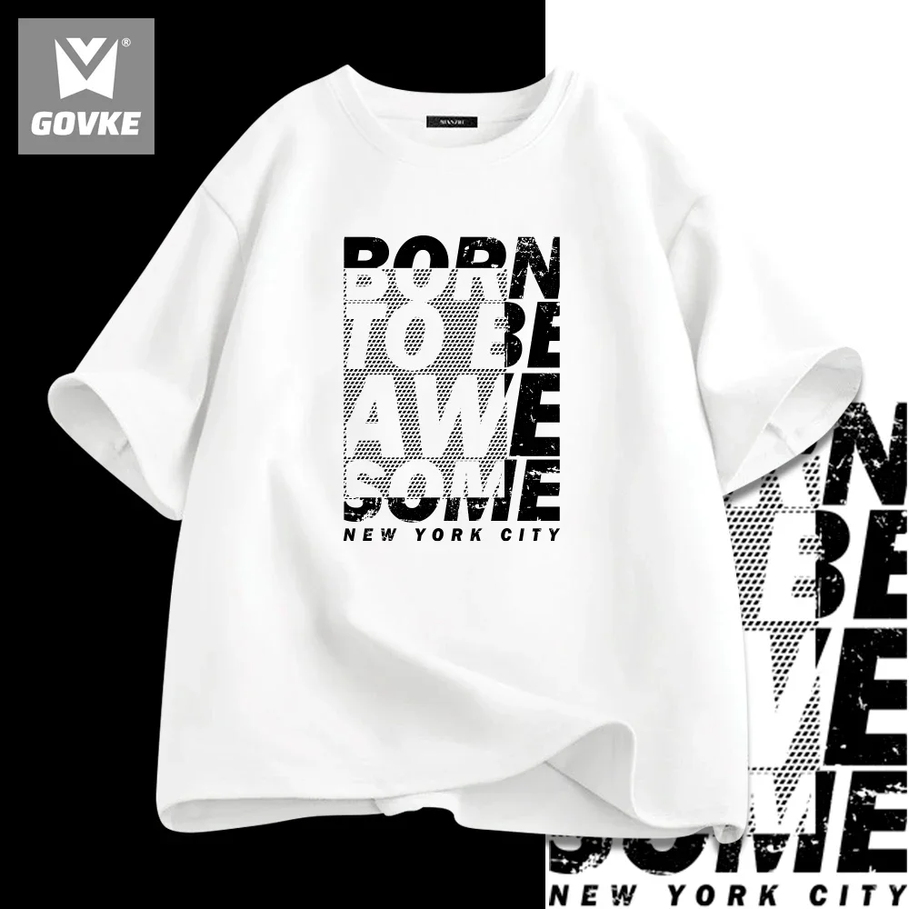 Футболки Born To Be Awe Some Fitness мужские модные Tideway Чистый хлопок Релаксация Новые