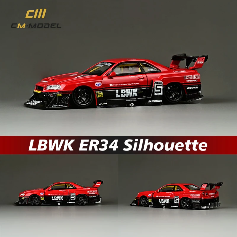 

CM 1:64 LBWK GTR ER34 Silhouette Free Wheel Hub Accessories Alloy Diorama Car Model Collection Miniature Carros Toys In Stock