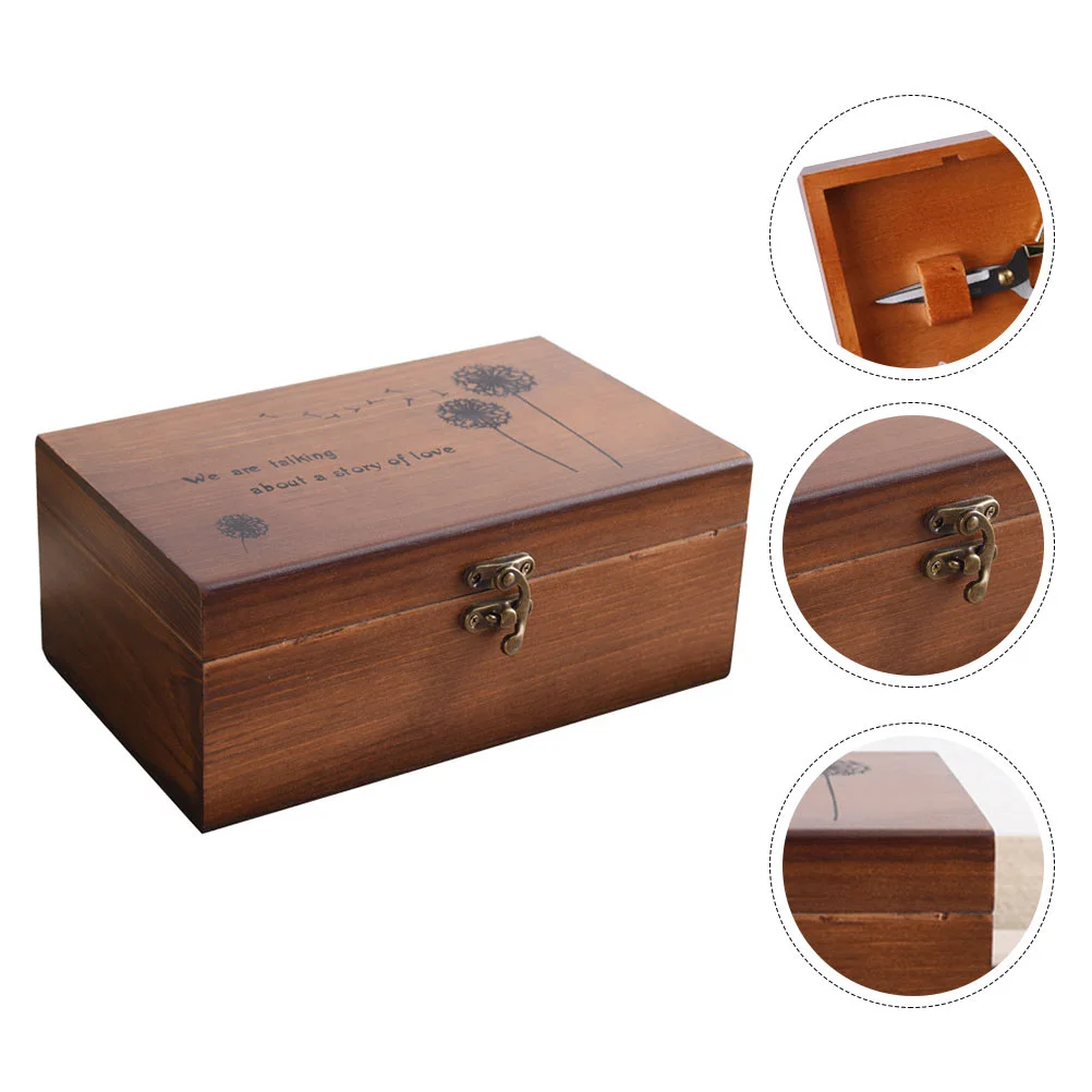 

Wooden Sewing Box Organizer Wood Keepsake Collector Box Wooden Box 3 Compartment for Jewelry Needlework