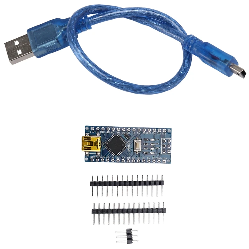 

Силовой модуль Nano V3.0 ATMEGA328P CH340G с мини-USB-кабелем и контактным разъемом, улучшенная версия, паяльная плата, проводка