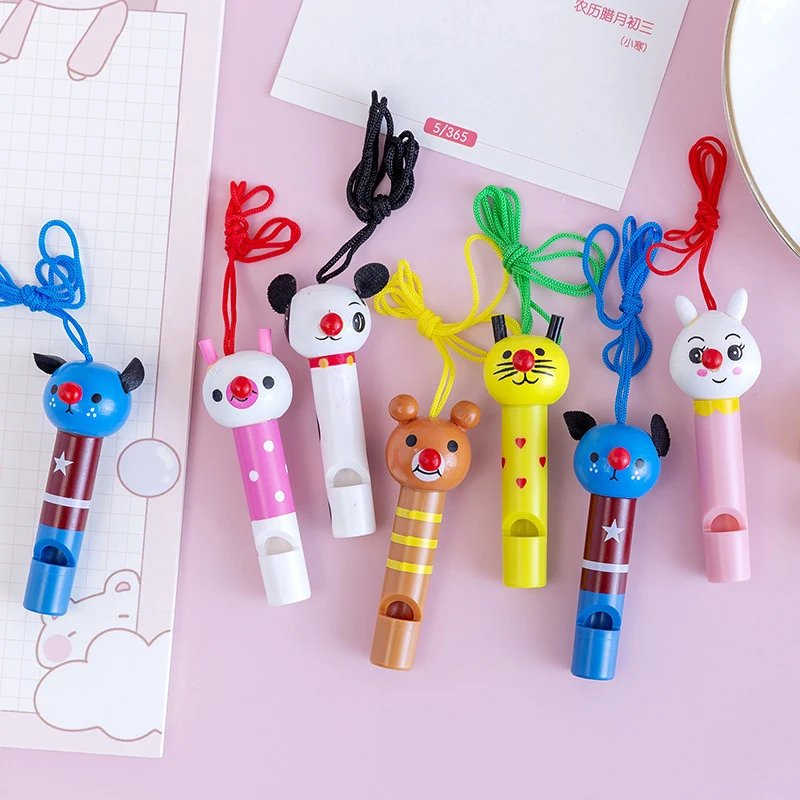 

5Pcs Cute Multicolor Wooden Whistles Kids Birthday Party Favors Decoration Baby Shower Noise Maker Toys Goody Bags Gifts