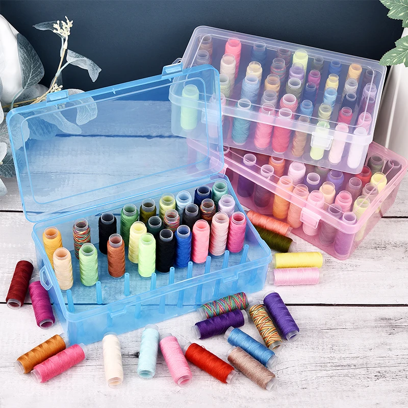 

42 Axis Sewing Threads Box Bobbins Storage Case Transparent Needle Spool Organizer Household DIY Sewing Accessories