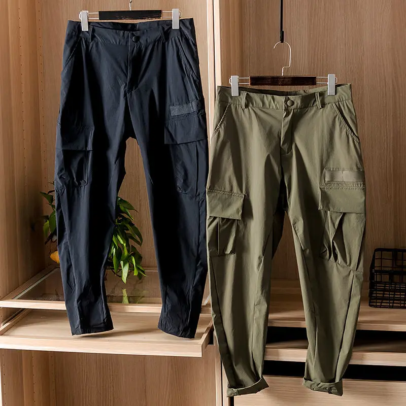 Брюки-карго мужские тонкие однотонные с карманами V72 весна-лето 2022 |