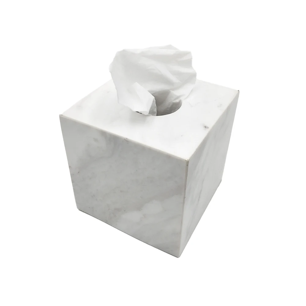

Wholesale 20pcs Customizable Luxury Napkin Paper Holders Marble Custom Toilet Bathroom Tissue Box Cover Square