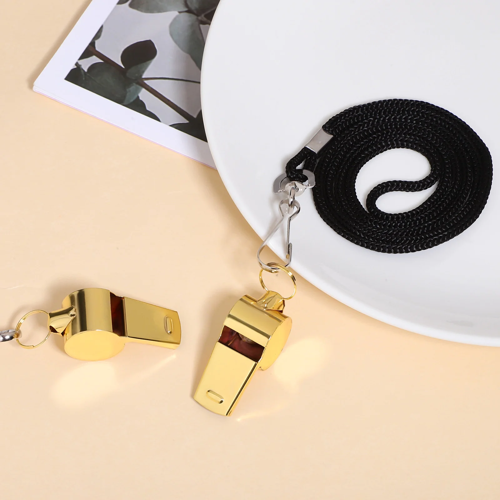 

2pcs Referee Whistle Children Whistle Toy Stainless Steel Whistle Party Favor