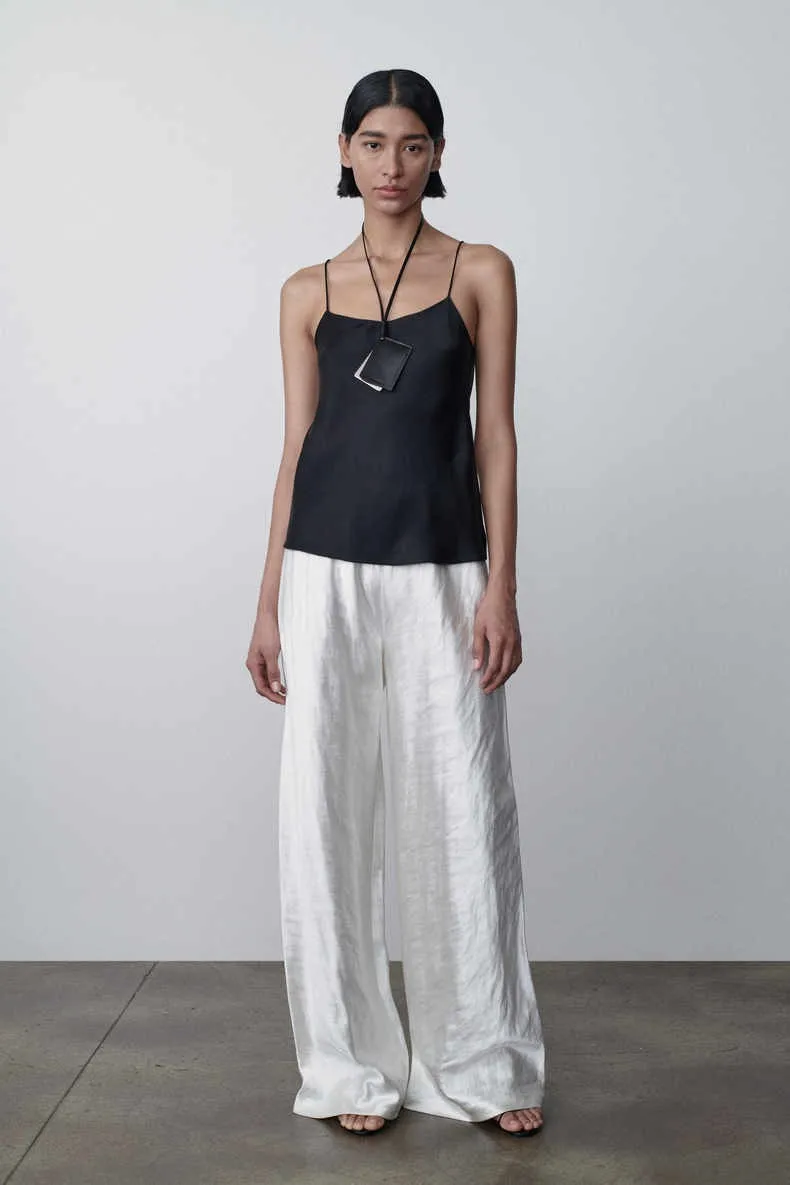 

Women Pants High Elastic Waist Solid Color Casual Trousers