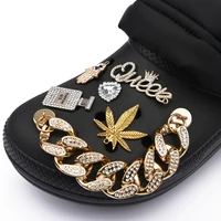 designer croc shoes charms metal bling chains shoe decorations perfume queen crock accessories for jibz wristbands girl gifts