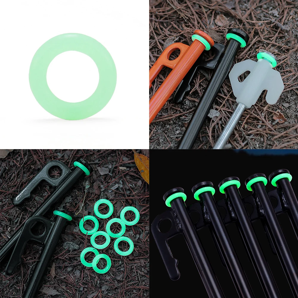 

100pcs Outdoor Tent Nail Luminous Rings Fluorescent Rings Camping Accessories Outdoor Tools Camping Accessories Equipments