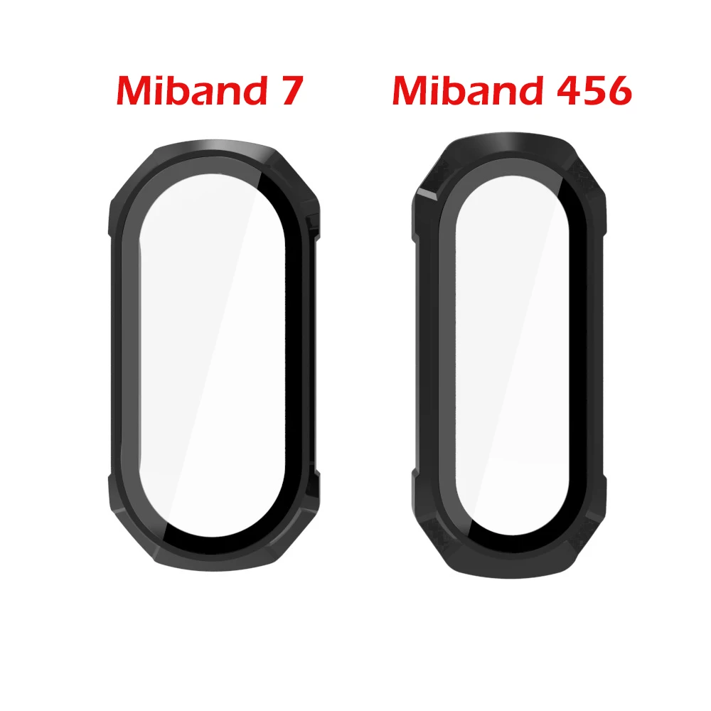 PC Hard Case + Glass for Xiaomi Mi Band 8 7 6 5 4 NFC Accessories Screen Protector Bumper Protective Case for Mi Band8 Miband8