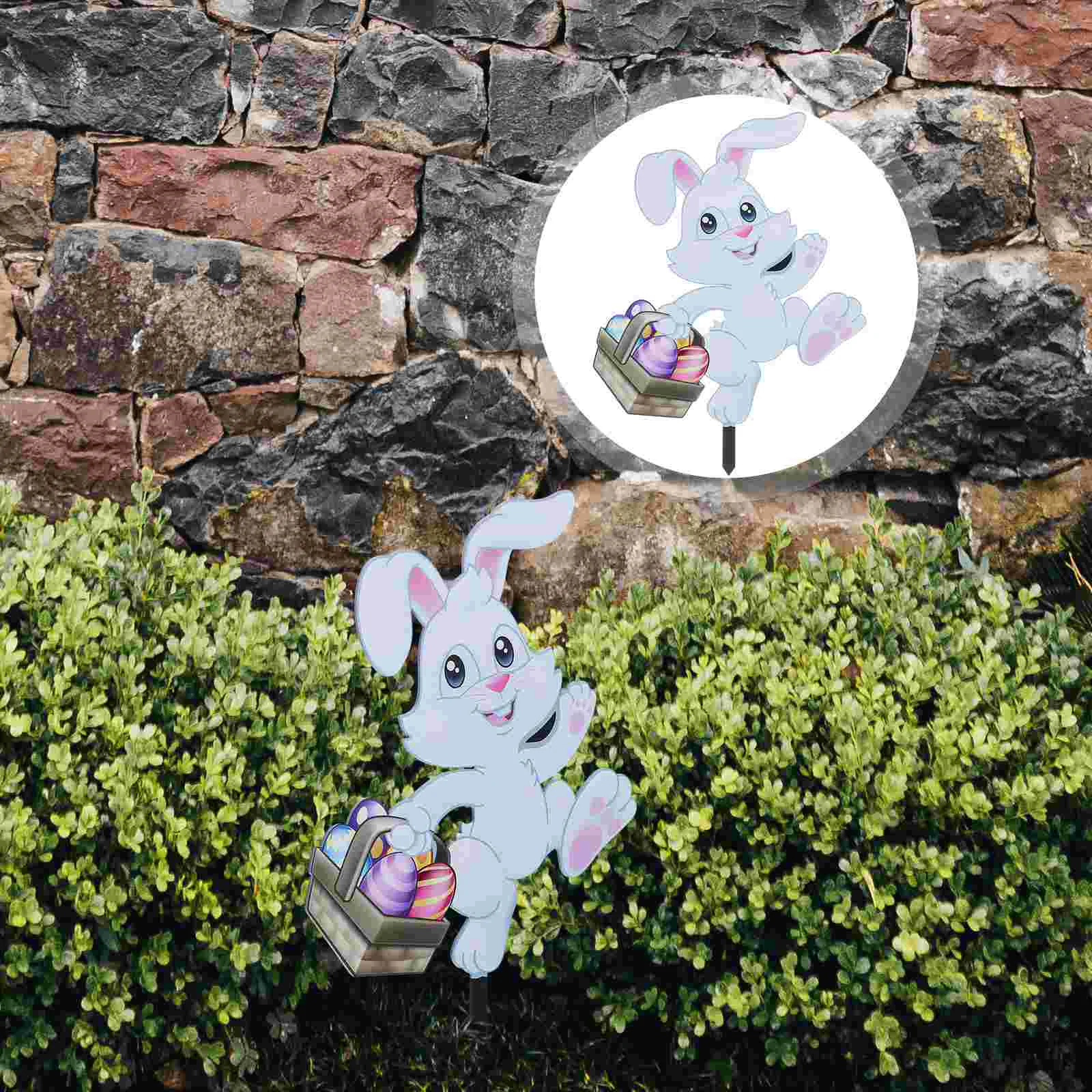 

Easter Lawn Sign Yard Outdoor Garden Bunny Stake Stakes Signs Rabbit Decoration Decorations Welcome Spring Decor Photo Booth