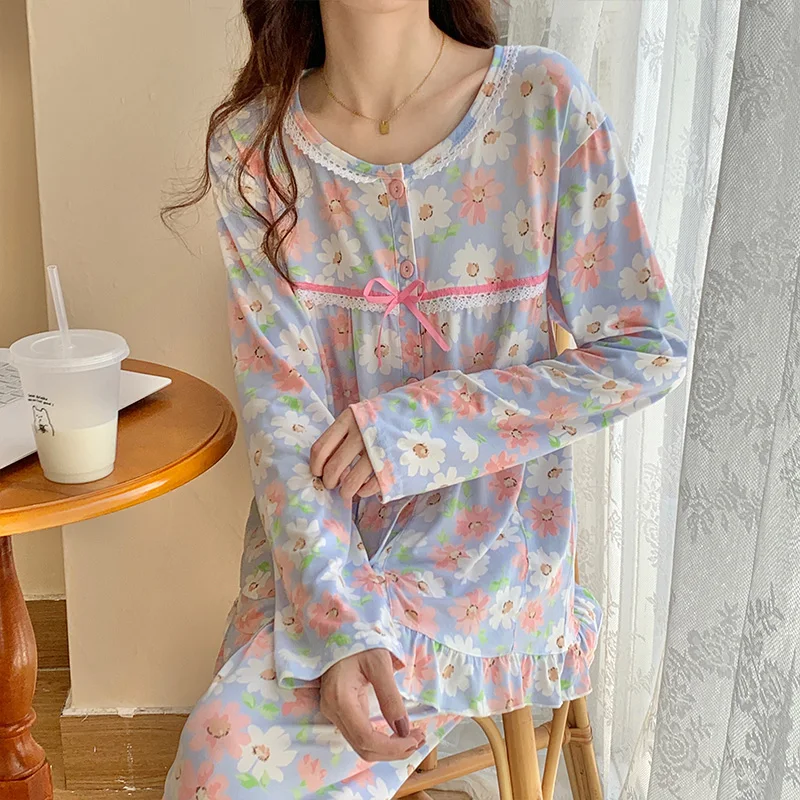 

Pregnant Women Nursing Pajamas Confinement Clothes Spring Autumn Summer Postpartum Women Breastfeeding Nursing Homewear Set