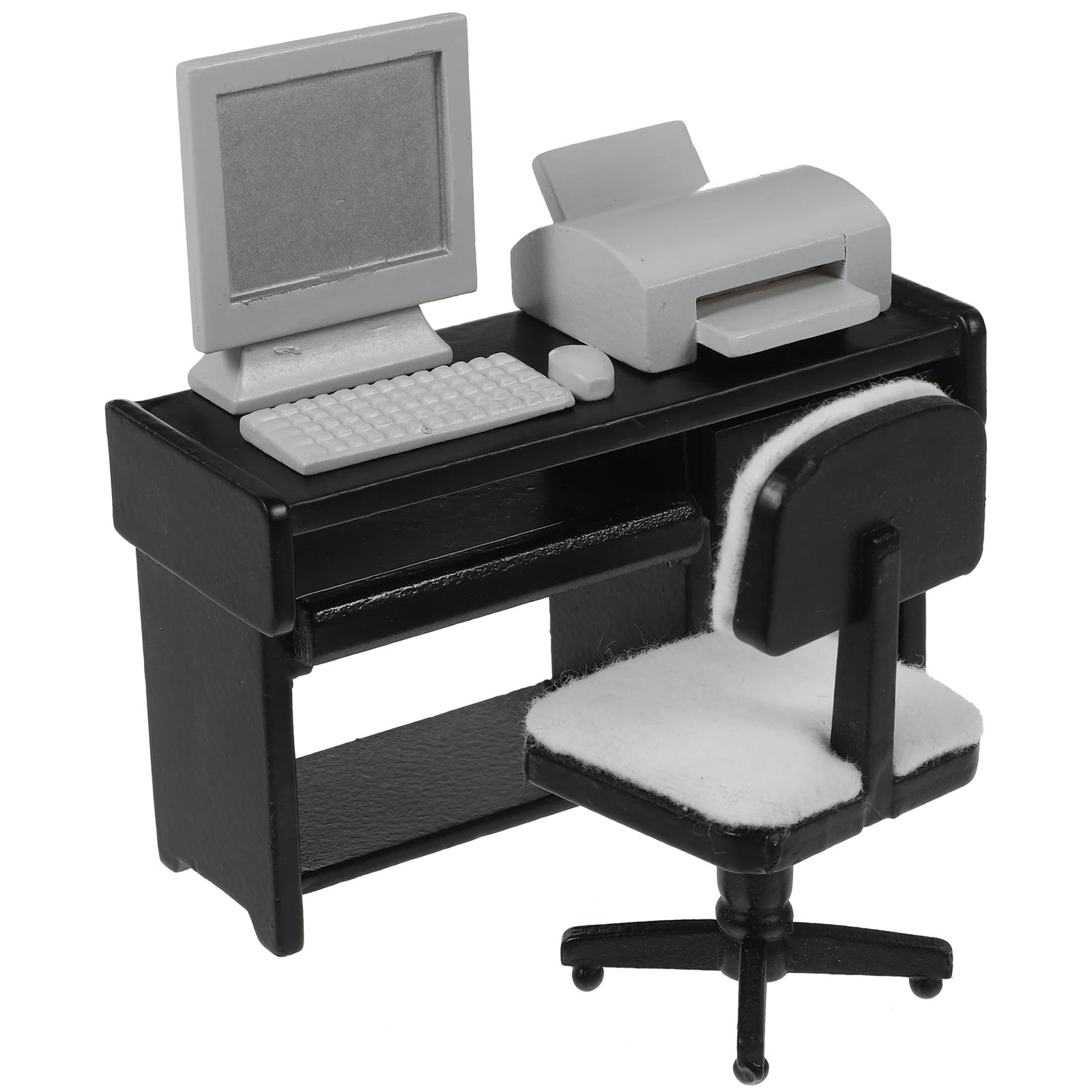 

Office Scene Props Desk Toys Minature Dollhouse Model Mini Kids Wood Computer Miniatures Crafts
