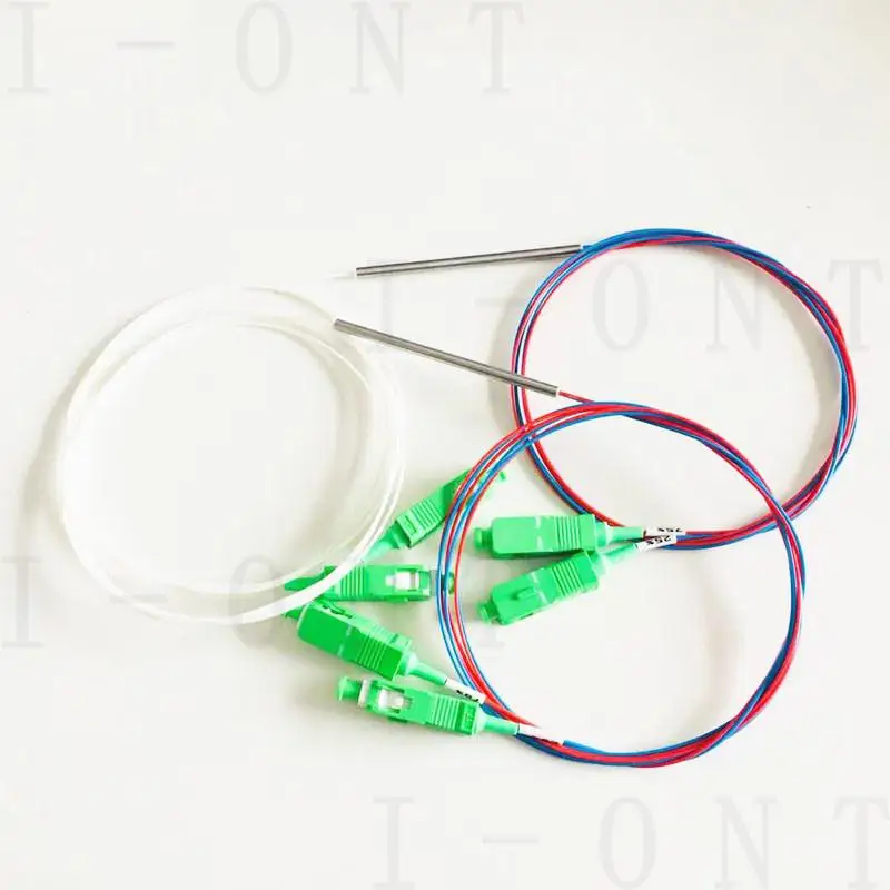 20pcs/Lotpacking fiber optic FBT splitter with connector SC APC 1x2 0.9mm unbalanced coupler 70/30 60/40 optional split ratio