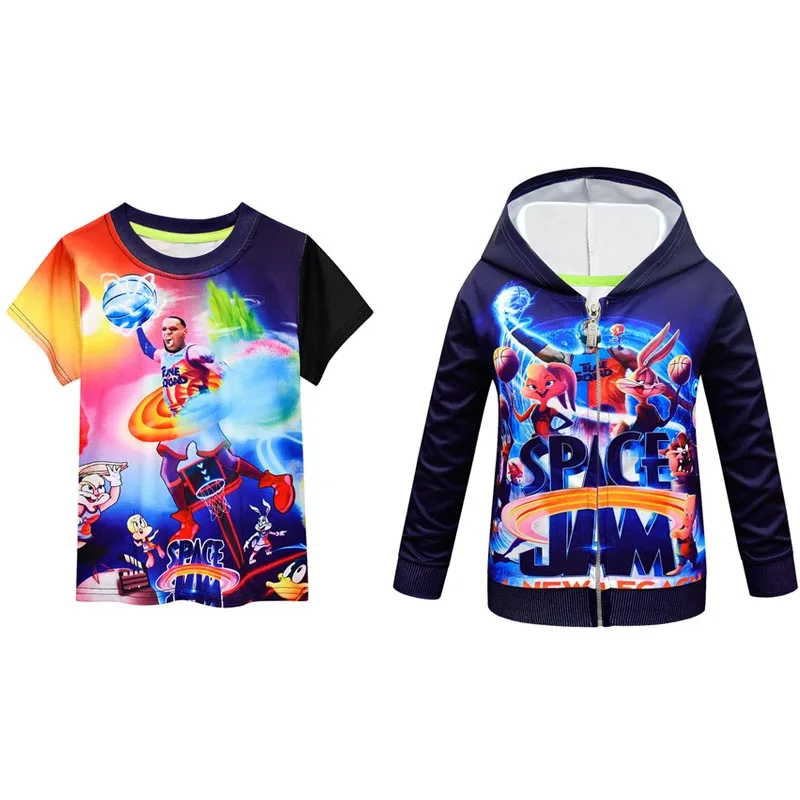 

2022 New Fall Space Jam 2 Hoodie Kids Hoodie Baby Boy Hoodie Long Sleeve T Shirt Top Kids Birthday Clothing space jam 2 costume
