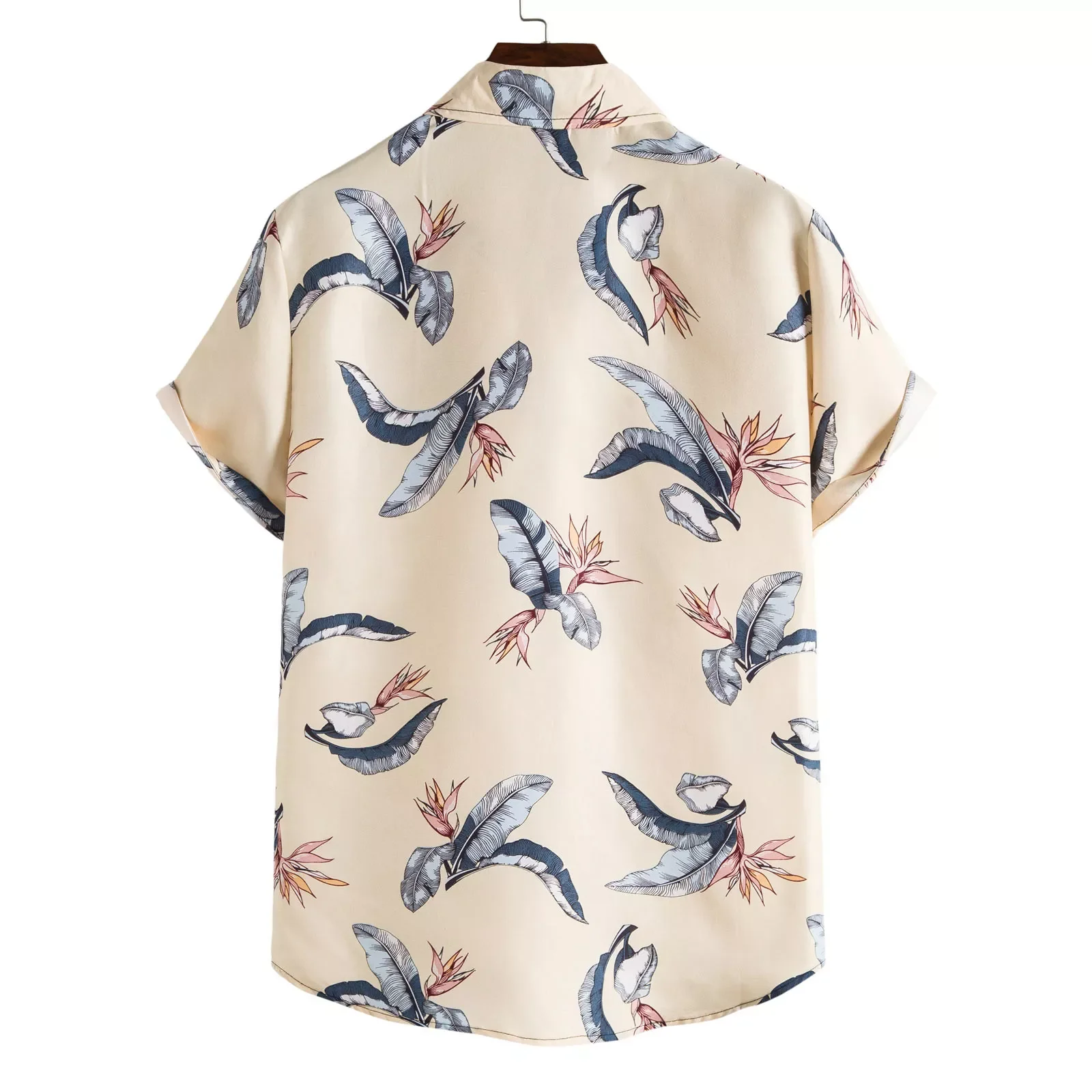 Harajuku Beach Men Short Sleeve Hawaiian Shirt Casual Summer Shirt Men Blouse Loose Surfing Chemise Homme