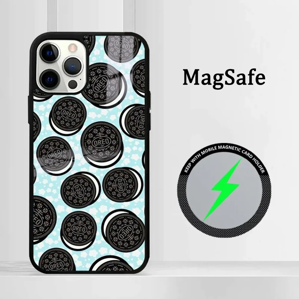 Чехол для телефона Cookie O-Oreos iPhone 15 14 13 12 11 Pro Max Plus Mini зеркальный Магнитный чехол