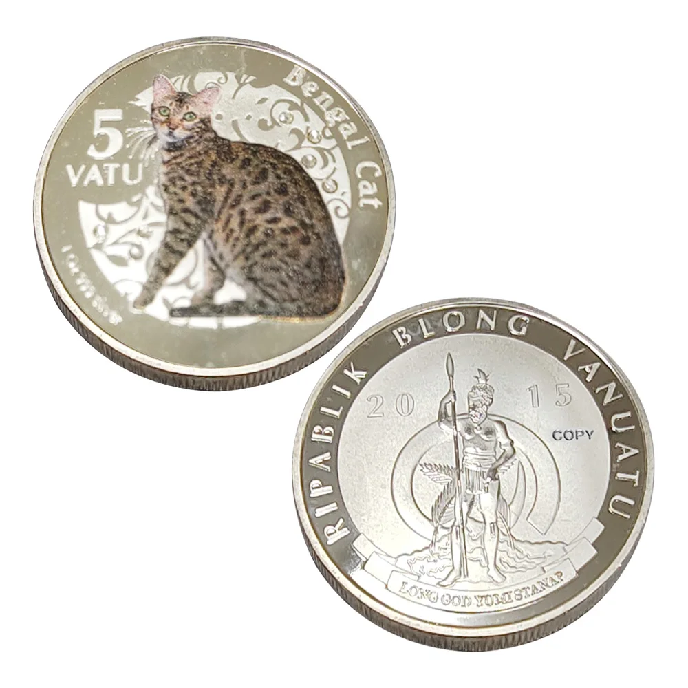 

Памятная монета с котом из металла