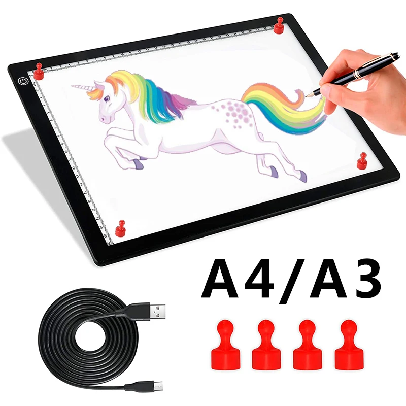 A4/A3 Light Board Portable Tracing Light Box Magnetic Drawing Board Light Drawing Board Light Box For Tracing Sketch Pad