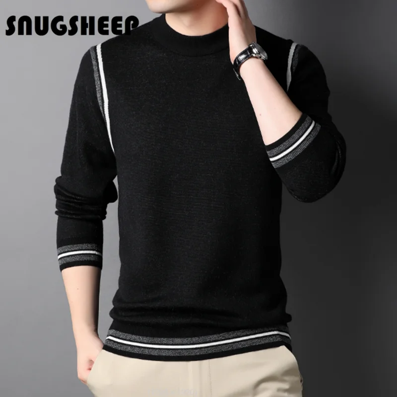 

Шерстяной пуловер для мужчин черный свитер, шерстяной топ, одежда, мужские топы в полоску, одежда, уличная одежда, трикотажная одежда, мужско...