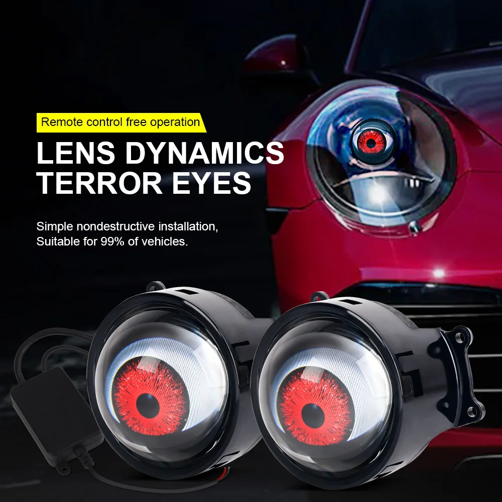 Автомобильная светодиодная фара Devil's Eye, 3 дюйма, крутая декоративная лампа, динамическая 33 режима, логотип Devil Eye, мотоциклетная фара с дистанционным управлением (art.: 3920d4c8dab0e) - 3920d4c8dab0e