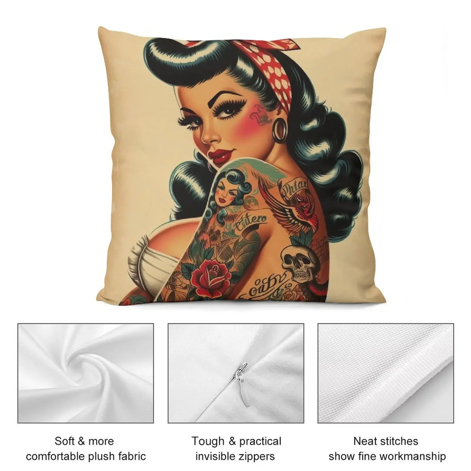 Старая школа татуировка пин-ап декоративная подушка наволочки наволочка