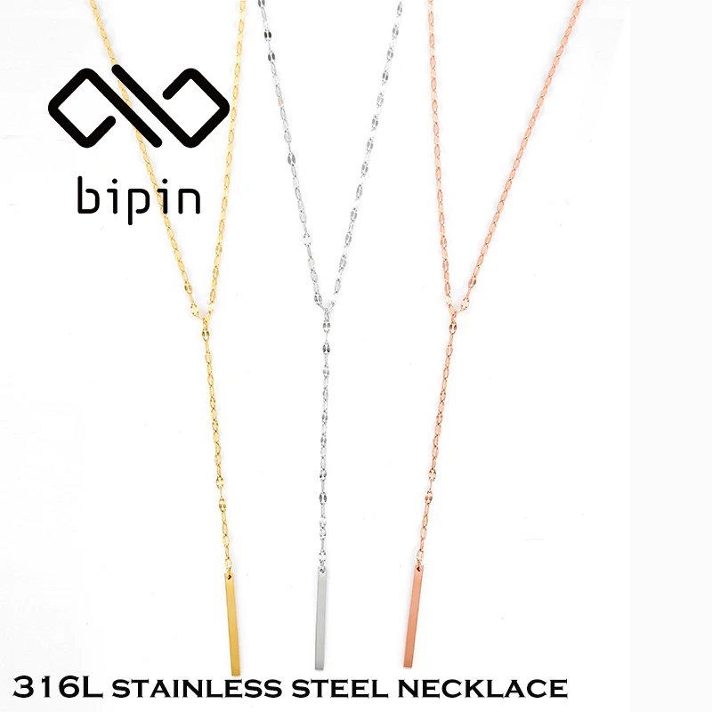 Роскошное золотое ожерелье Bipin с кулоном в виде бара женское простое из