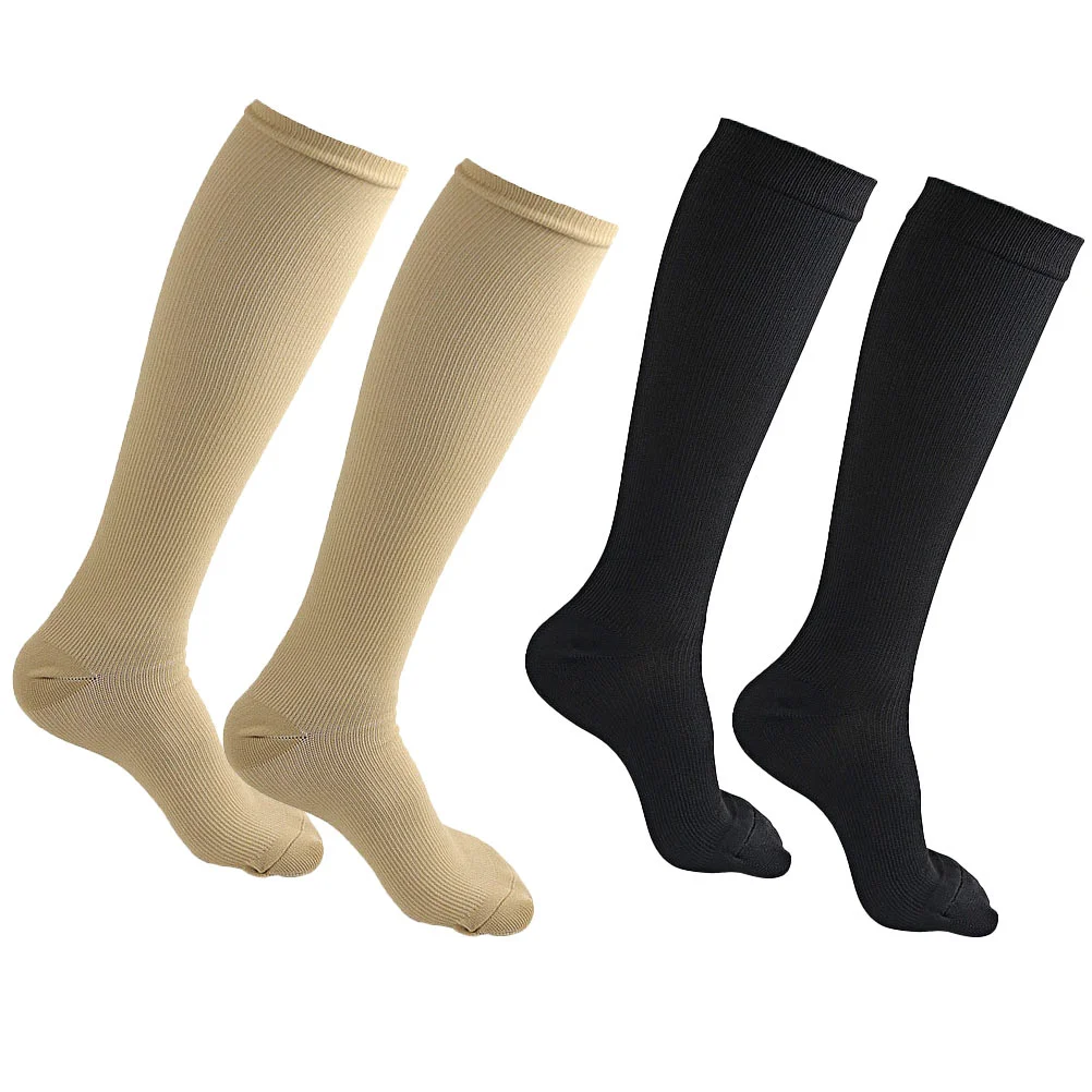 

2 Pairs Men's Running Socks Outdoor Leg Pressure Long Stockings Soccer Beautiful Legs Compression Women
