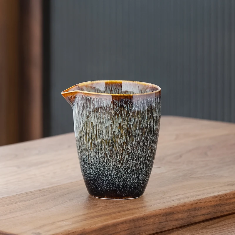 

China Style Tenmoku Tea Cup Ceramic Ceremony Traditional Portable Kung Fu Tea Cup Porcelain Kettle Tee Glas Kitchen Accessories