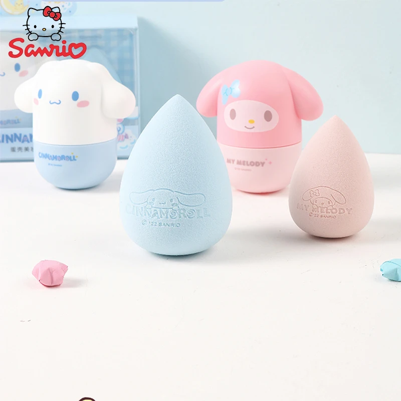 Купи Genuine Sanrio Eggshell Beauty Egg Set Kawaii Cinnamoroll Melody Cute Cartoon Powder Puff Color Egg for Girl Makeup Home Supplie за 629 рублей в магазине AliExpress