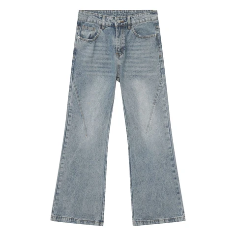 Мужские мешковатые джинсы [PRIMAXIS], изношенные свободные джинсовые брюки с широкими штанинами, шикарная потертая уличная одежда, винтажные мужские брюки