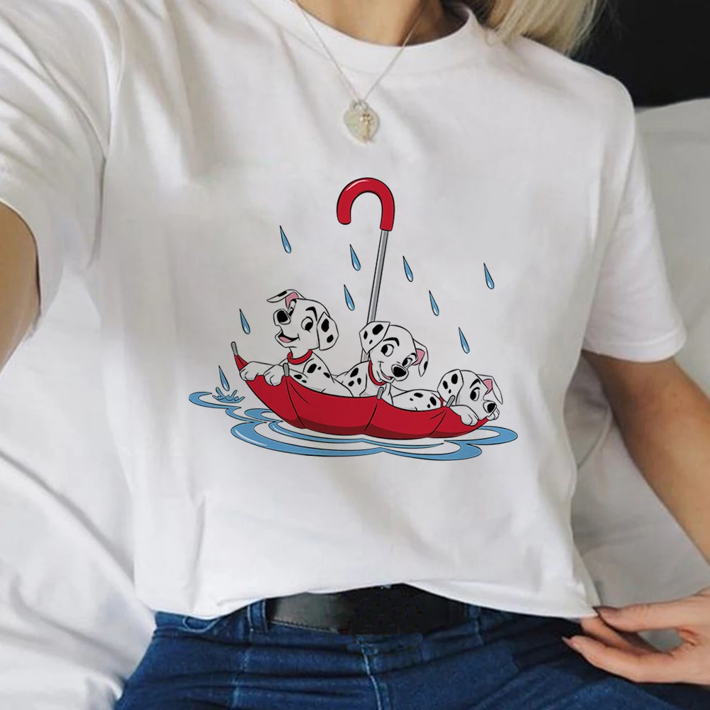 

Disney Fashion Women Summer T Shirt 101 Dalmatians Four Seasons Cute Dog Print Female T-Shirt Exquisite Lady Hot Selling Top Tee