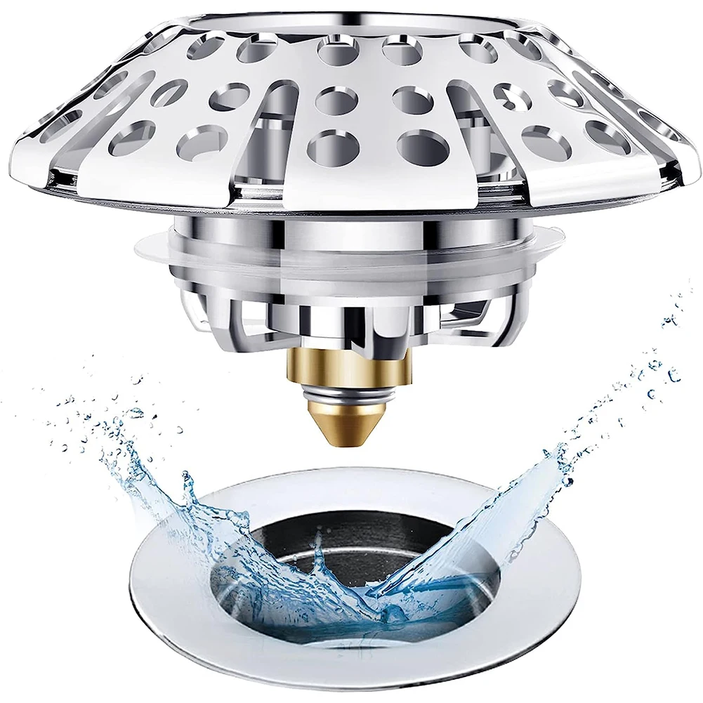 

Bathtub Stopper Drain Stopper Drain Stopper Anti-Rust Brass Material Drain Hair Catcher Silver Color Tub Stopper