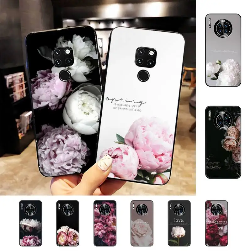 

Peonies beautiful flower Phone Case for Samsung S20 lite S21 S10 S9 plus for Redmi Note8 9pro for Huawei Y6 cover