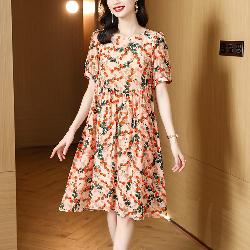 

2022 Floral Rayon Short Sleeve Mini Dresses Women Korean Fashion Vintage Beach Sundress Summer Elegant Bodycon Casual Vestidos