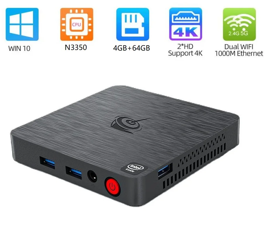 Beelink T4 Pro Windows 10 Мини ПК Intel N3350 2 4 ГГц Гб + 64 4/5 8 ггц WiFi BT4.0 4K настольный компьютер с 11 |