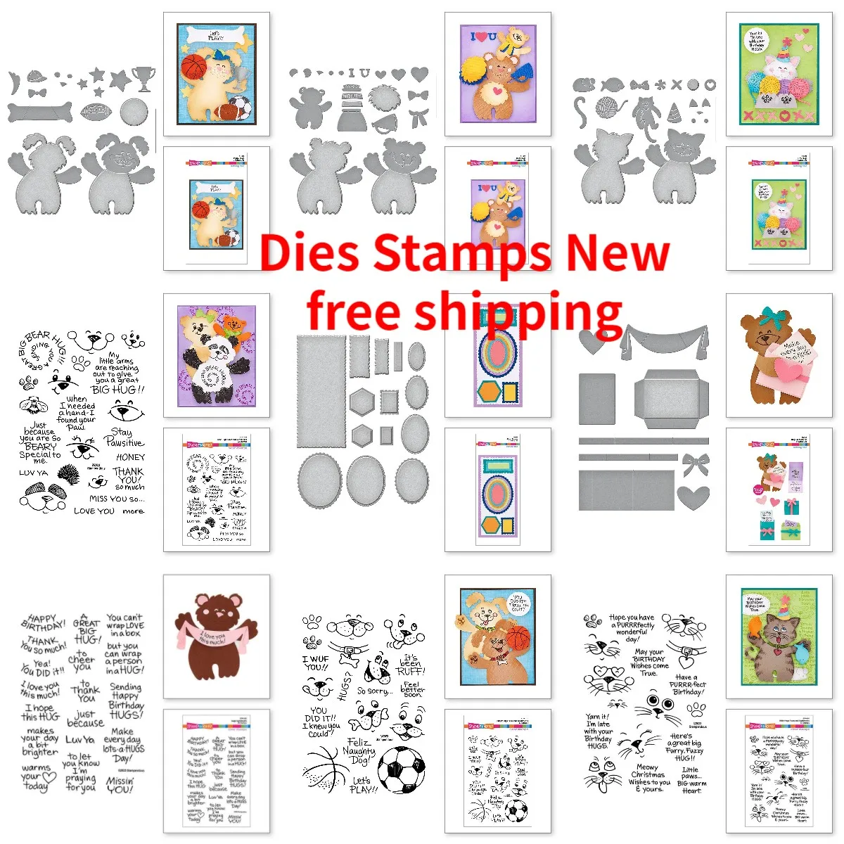 

Puppy Panda Lesser Panda 2023 New Metal Cutting Dies Stamps Diy Scrapbooking Craft Stencil Photo Template Decor