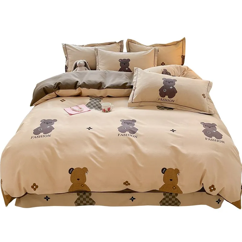 Thickened Cotton Sanding Quilt Cover Single Double 50x200x230 Bed Sheet .5 Bedding