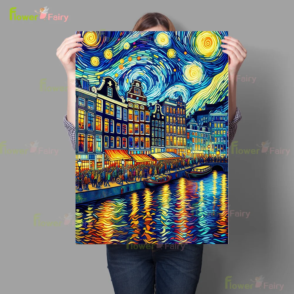 Постер с волшебным небом и ночным видением пейзаж настенное искусство холст