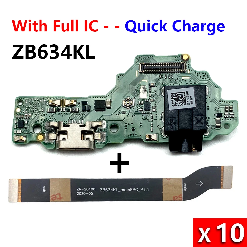 10 шт./партия USB-разъем для зарядки Asus Zenfone Max Plus (M2) ZB634KL A001D с гибким кабелем