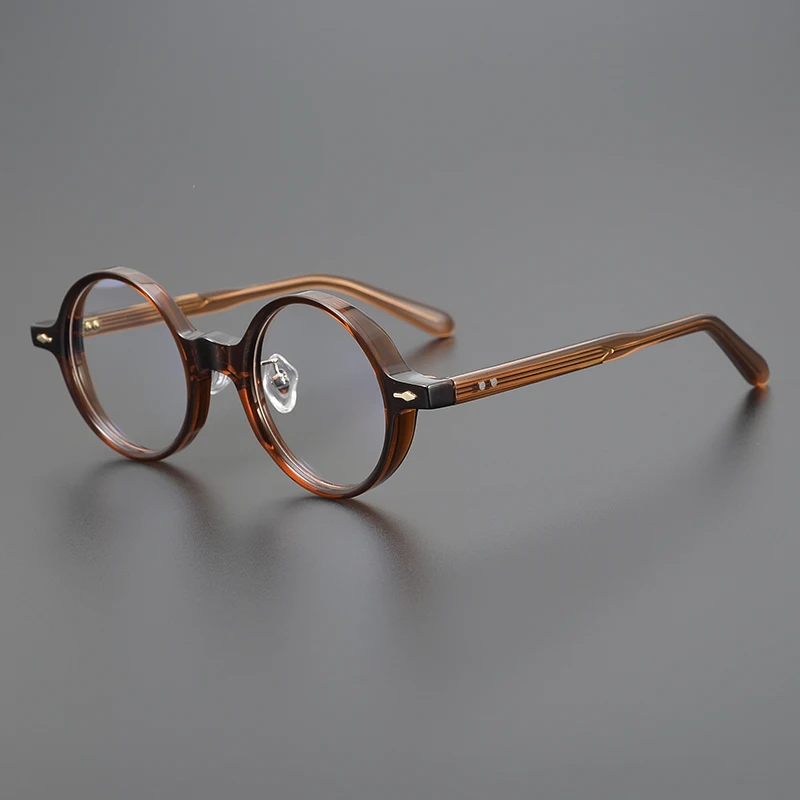 Jacques Luxury Brand Retro Round Glasses Frame Men Vintage Acetate Optical Eyeglasses for Women Classic Circle Myopia Eyewear