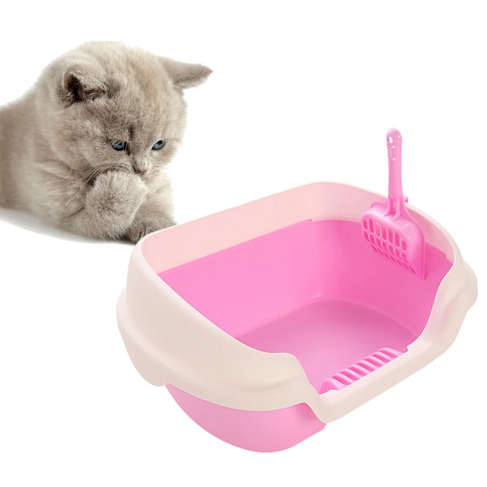 

Litter Cat Box Toilet Basin Boxessupplies Kitten Highcats Large Pan Sifting Open Cleaning Covered Enclosed Sided Indoor