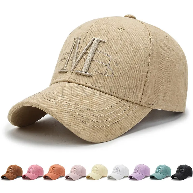 

Бейсболка с Вышивкой Букв м для мужчин и женщин, Модная хлопковая уличная Спортивная Кепка от солнца, регулируемая, в стиле хип-хоп, Кепка-тр...