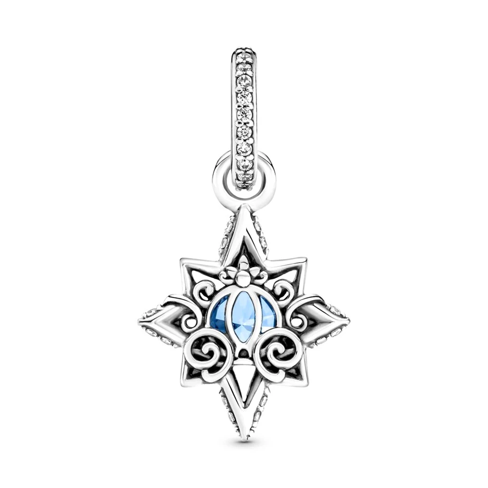 Pandora-Pendentif étoile bleue Cendrillon pour femme, argent 925, accessoires classiques, cadeau d'anniversaire, bracelet à la mode, bijoux à bricoler soi-même 2