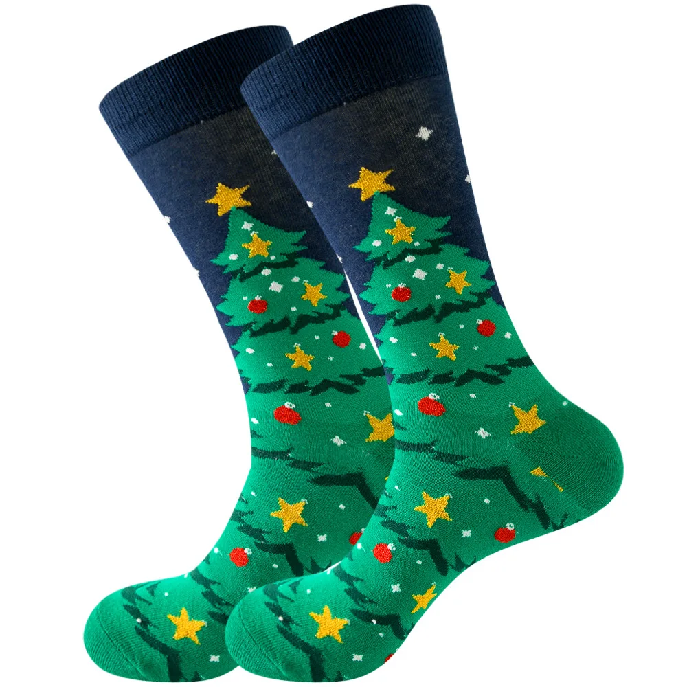 10 Pairs Unisex Cotton Santa Claus Elk Christmas Tree Socks Middle Tube Warm Autumn Winter Cute Snow Merry Christmas Socks