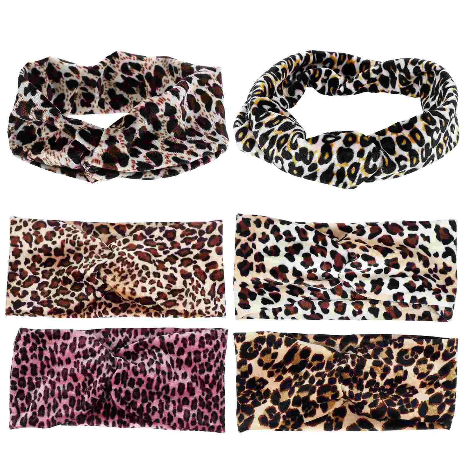 

6 шт., Женская леопардовая повязка на голову