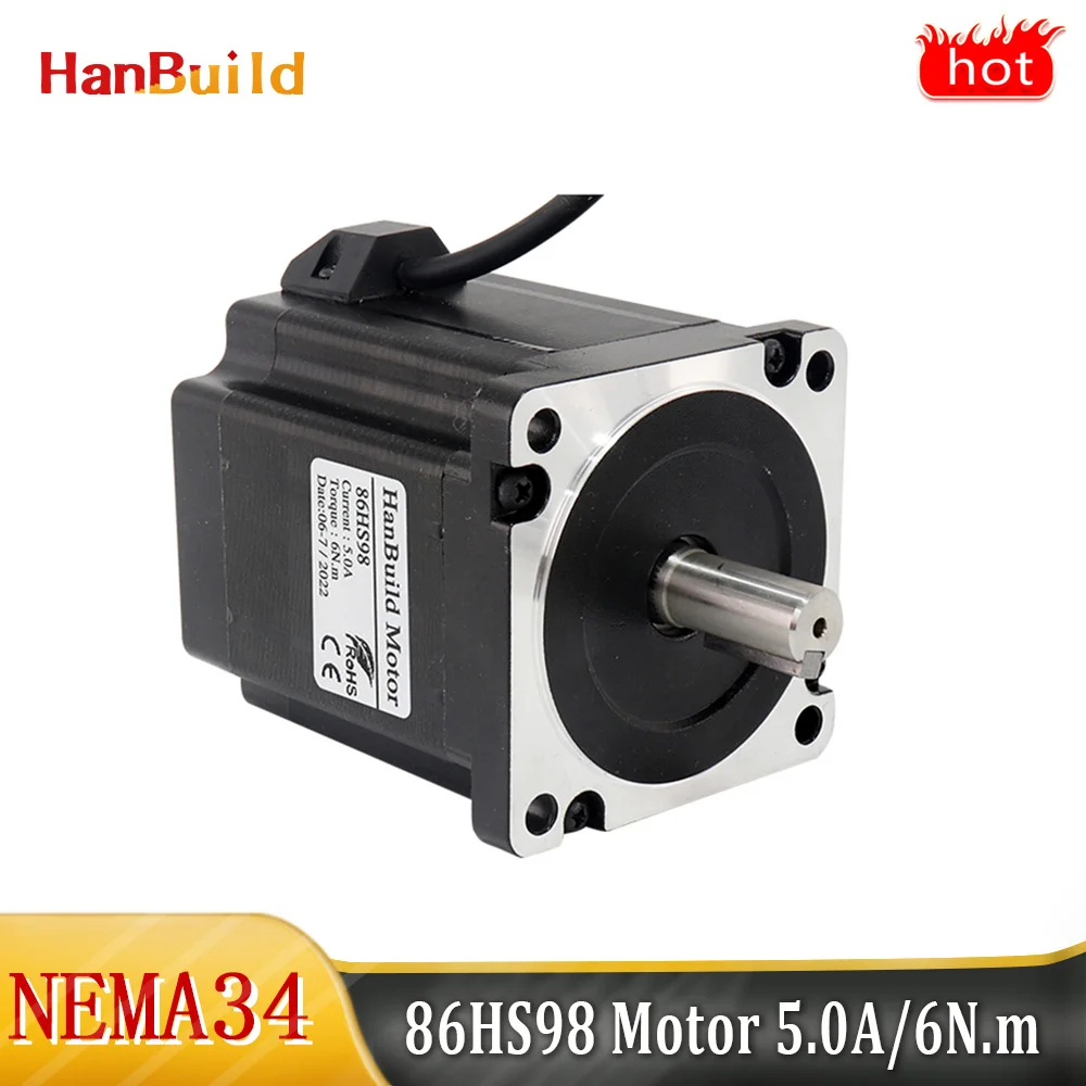 

NEMA34 stepper motor 34HS9850 4-lead 5A 6N.m /98mm 850Oz-in for 3D printer and CNC engraving milling machine