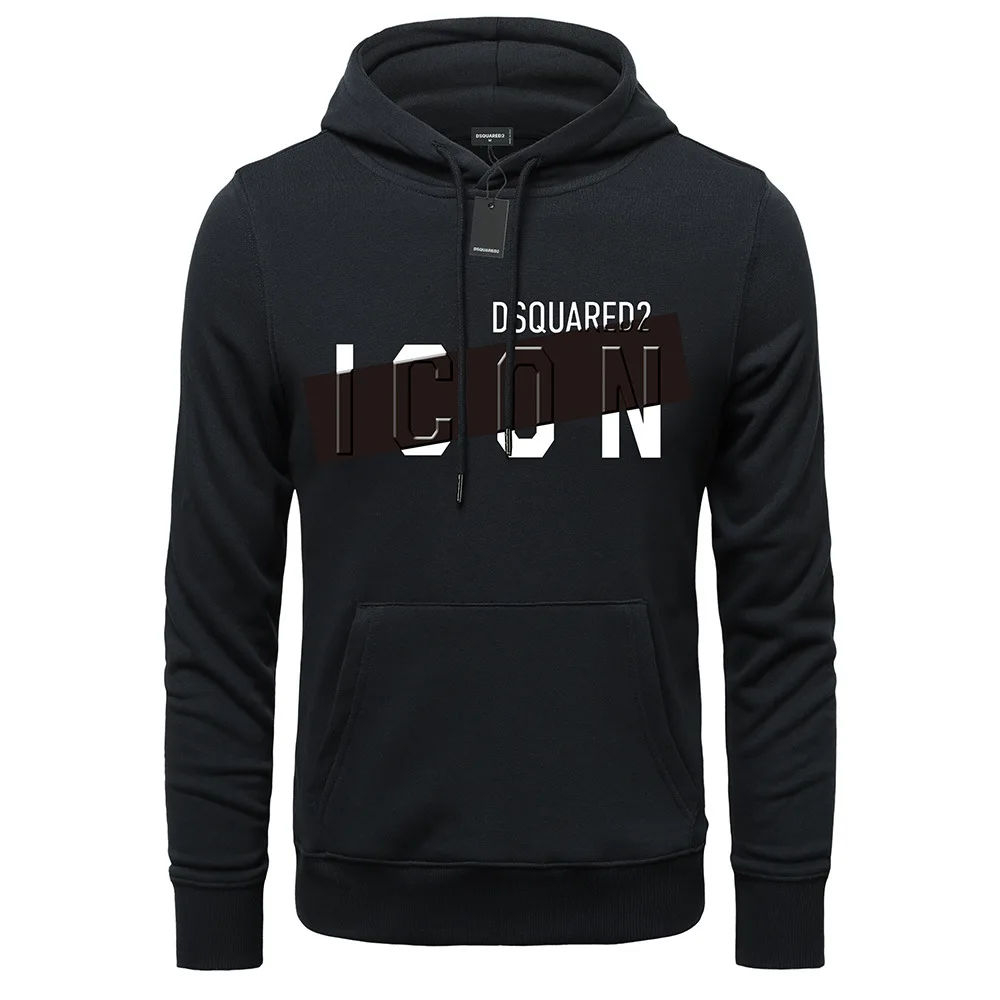 

Мужские пуловеры с капюшоном, черные свитшоты Dsquared2, толстовки итальянского бренда, спортивные костюмы, повседневный мужской свитер с надпи...