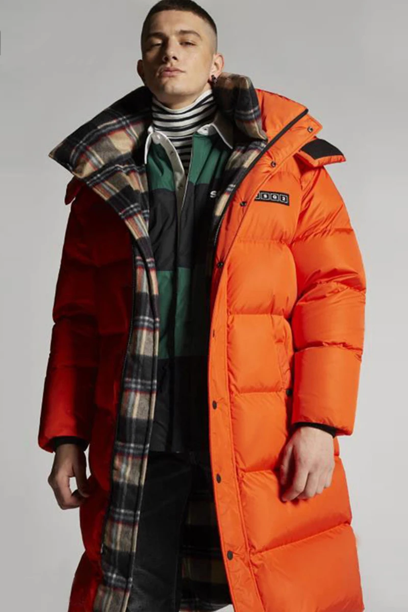 off-Season down Jacket Men's Mid-Length over-the-Knee Trendy Handsome Warm European and American plus Thick Coat Cotton Clothes