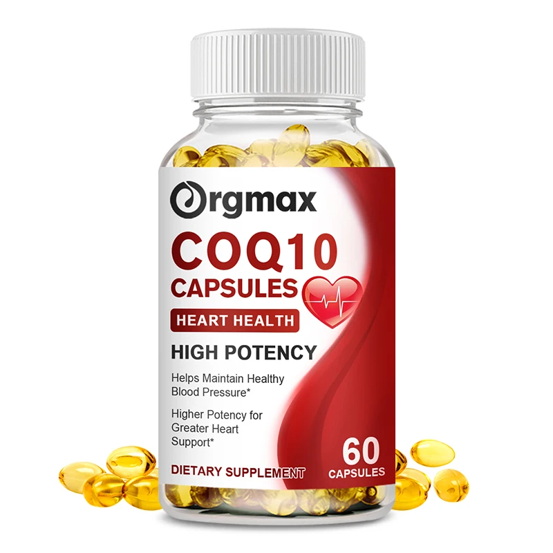 

Orgmax COQ10 Capsules Coenzyme Q10 Support Measure Blood Pressure Heart Cardiovascular Health Liver Detox Relieve Fatigue Stress