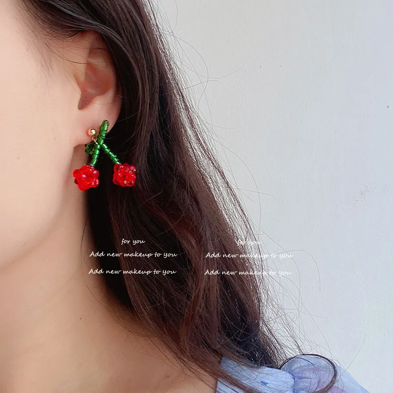 

2022 Korean Sweet Fashion Youth Girl Student Fruit Earrings Fresh and Simple Cute Women Earrings Gift